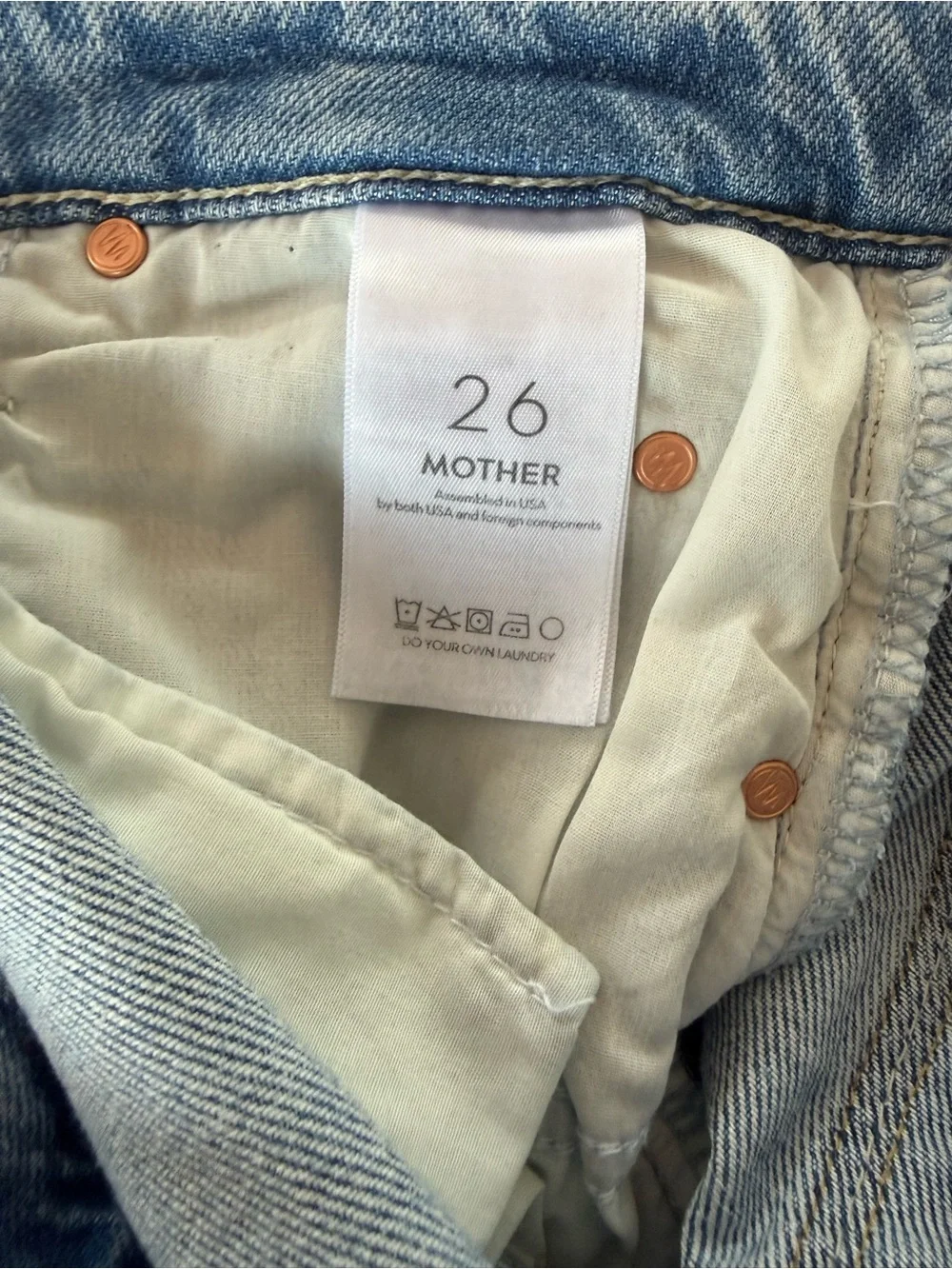 NWT MOTHER Kick It Ankle Fray, Blue Straight-Leg Jeans - Picture 7 of 7